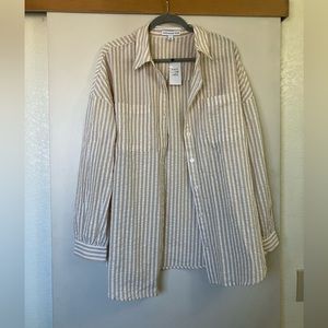 NWT And Now This striped oversized shirt